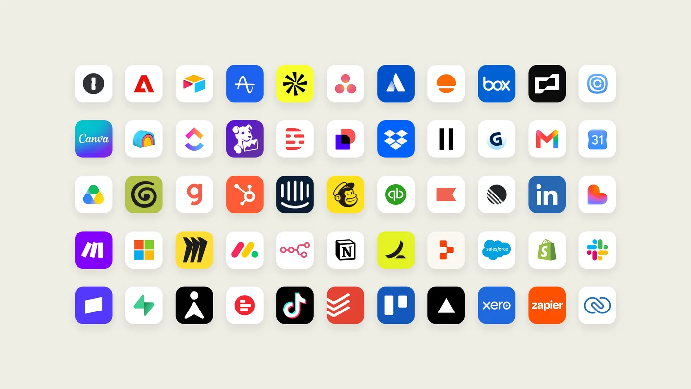 A grid of app logos presented by Anthropic as integrations for Claude Duet.