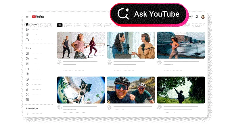 YouTube’s official walkthrough highlighting the Ask YouTube search button