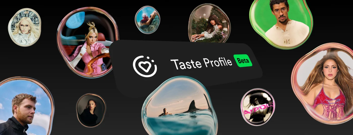 Spotify’s promotional Taste Profile interface